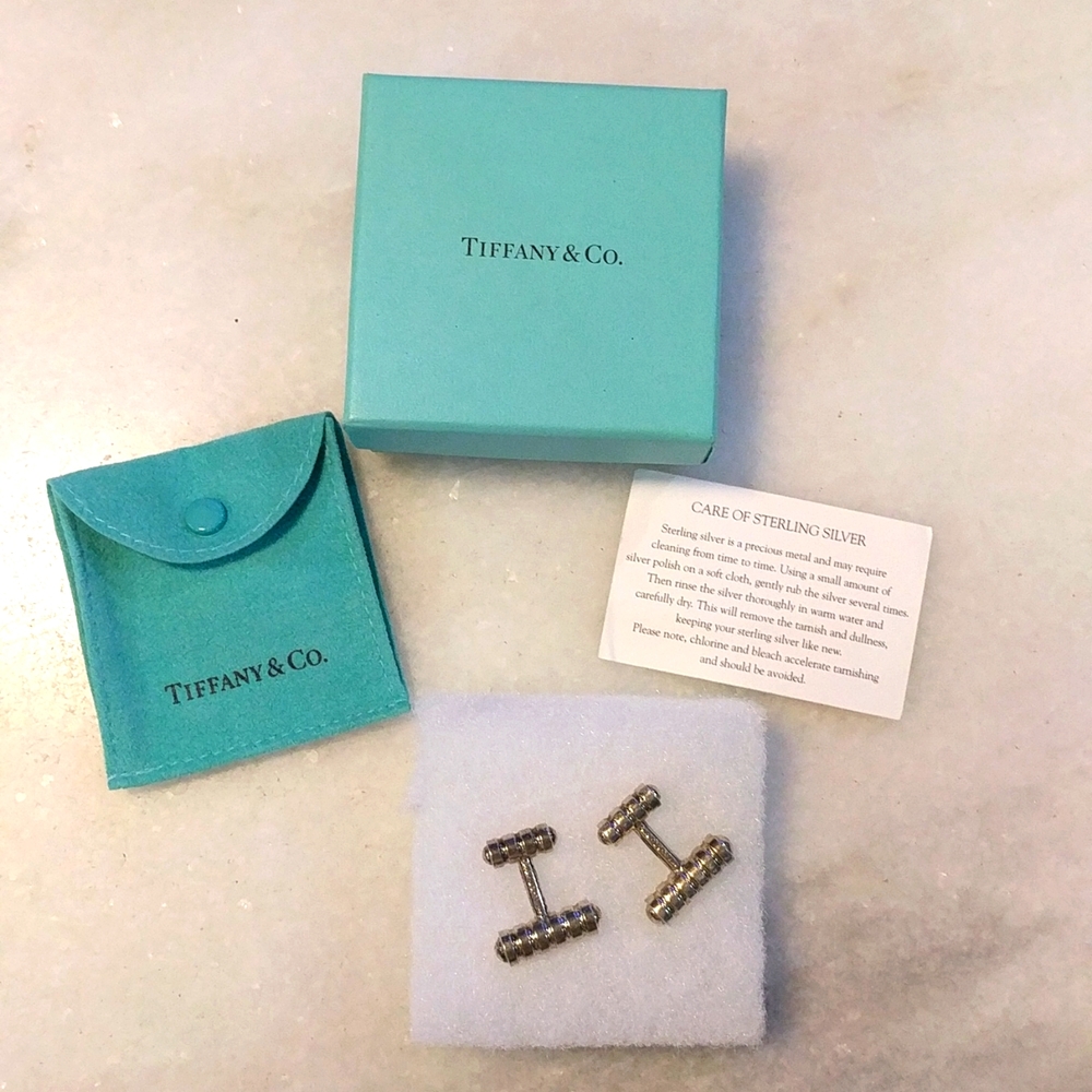 Tiffany & Co. Paloma Picasso 925 Grooved Cufflinks